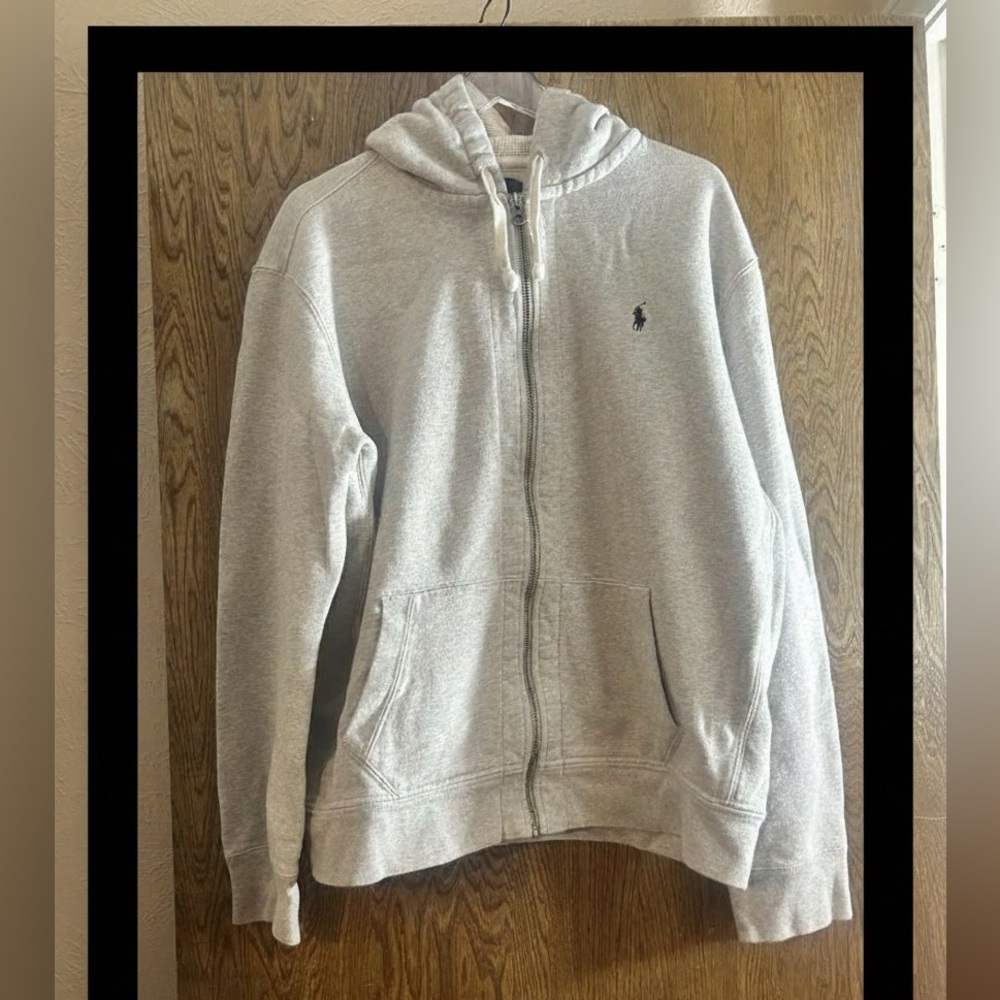Polo RL Men’s Grey Fleece Hoodie & Drawstring Sweatpants Set – Size XXL